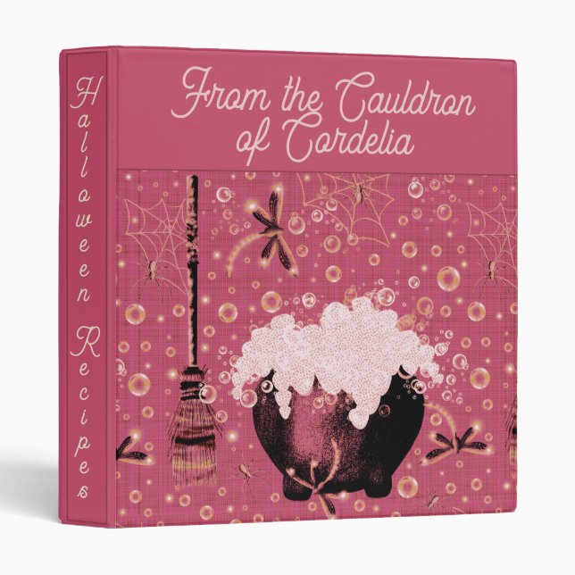 Sorcières Cauldron rose Recette 3 Classeur anneau (Devant/Côté)