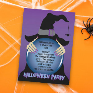 Sorcières Crystal Ball Halloween Invitation