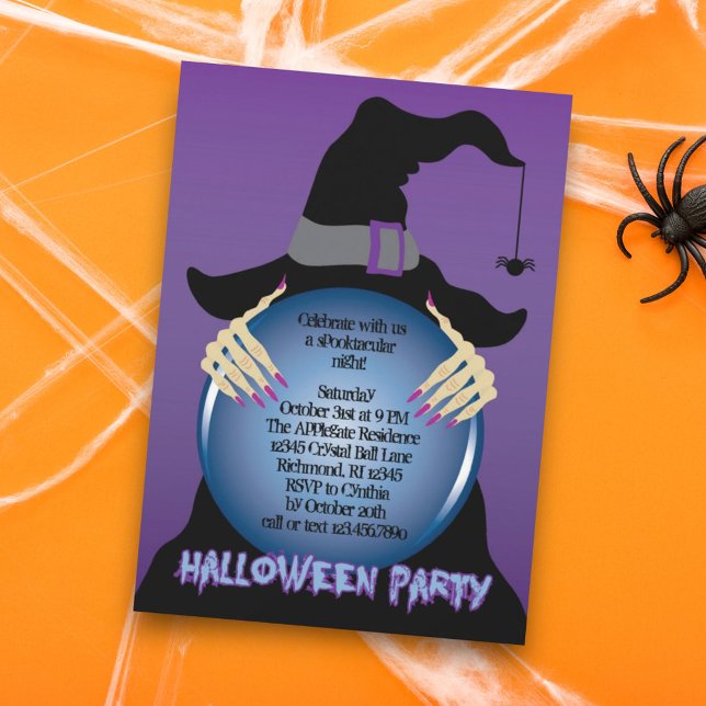Sorcières Crystal Ball Halloween Invitation (Créateur téléchargé)