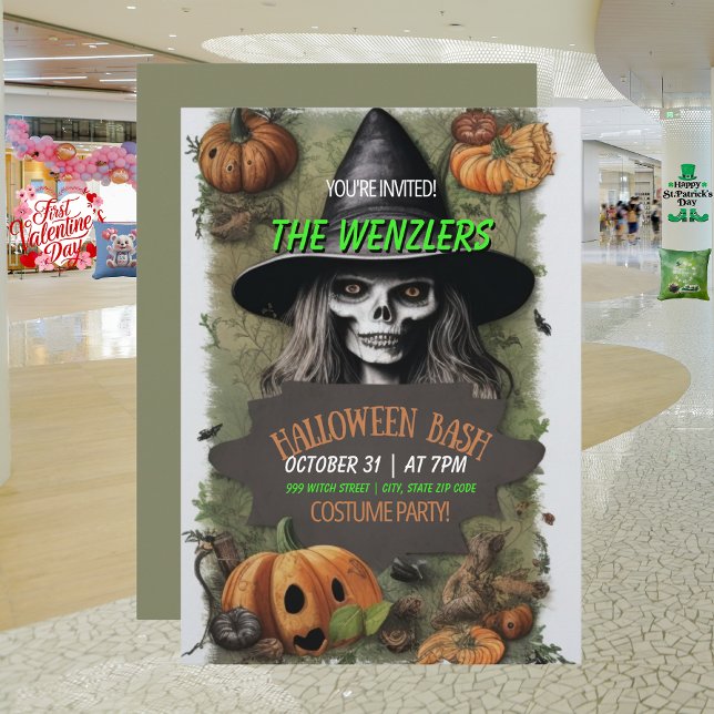 Sorcières Halloween Bash Costume Party Invitation (Créateur téléchargé)