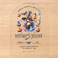 Sorcières Nuit Halloween Fête Invitation