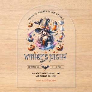 Sorcières Nuit Halloween Fête Invitation