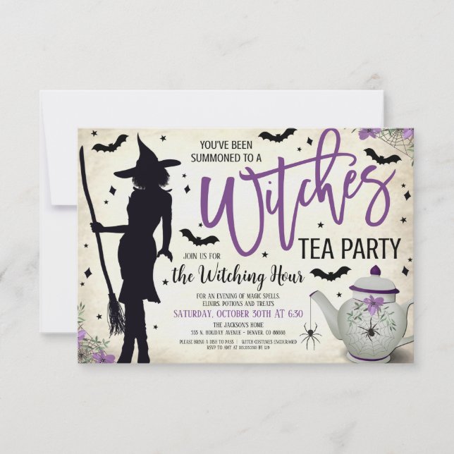 Sorcières Tea Party Invitation (Devant)