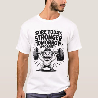 "Sore Today, Stronger Tomorrow (Probably)" T-Shirt