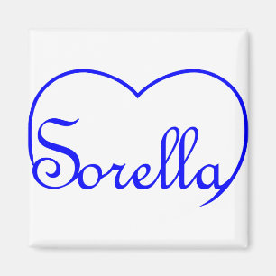 Sorella Italian Sister heart Blue Magnet