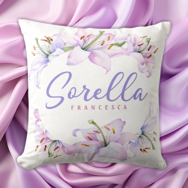 Sorella Lilies - Personalized Gift for Sister Throw Pillow (Creator Uploaded)
