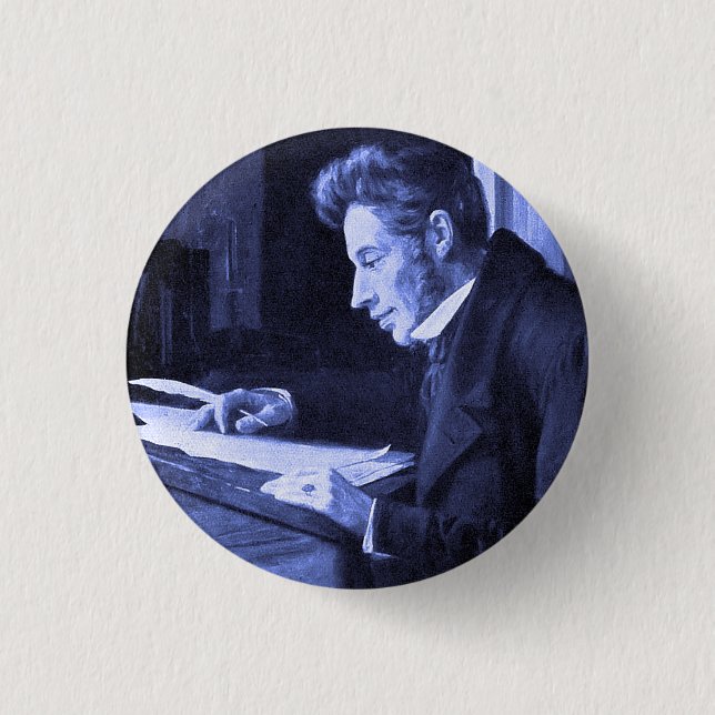 “SOREN KIERKEGAARD” 1 INCH ROUND BUTTON (Front)