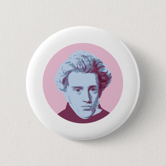 Soren Kierkegaard 2 Inch Round Button (Front)