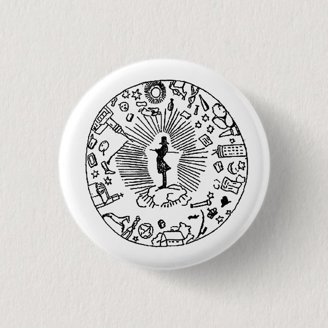 “SOREN KIERKEGAARD AND THE CORSAIR AFFAIR” 1 INCH ROUND BUTTON (Front)