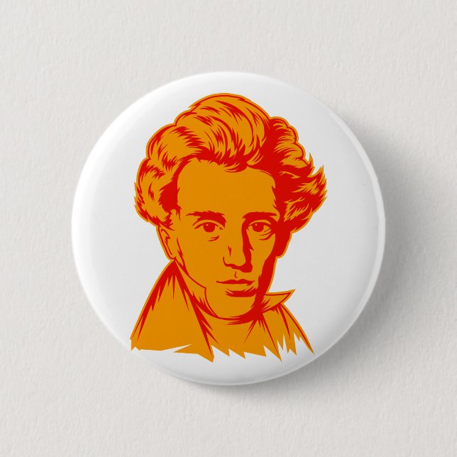 Soren Kierkegaard philosophy existentialist portra 2 Inch Round Button (Front)