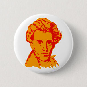 Soren Kierkegaard philosophy existentialist portra 2 Inch Round Button