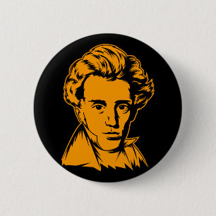 Soren Kierkegaard philosophy existentialist portra 2 Inch Round Button