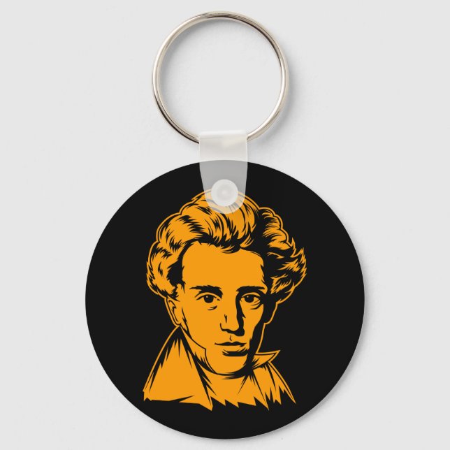Soren Kierkegaard philosophy existentialist portra Keychain (Front)
