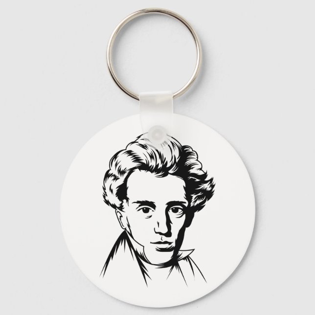 Soren Kierkegaard philosophy existentialist portra Keychain (Front)