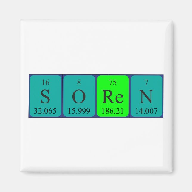 Sören periodic table name magnet (Front)