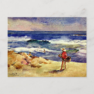 Sorolla - Boy on the Sand, fine art Postcard