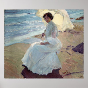 Sorolla - Clotilde On The Beach Poster
