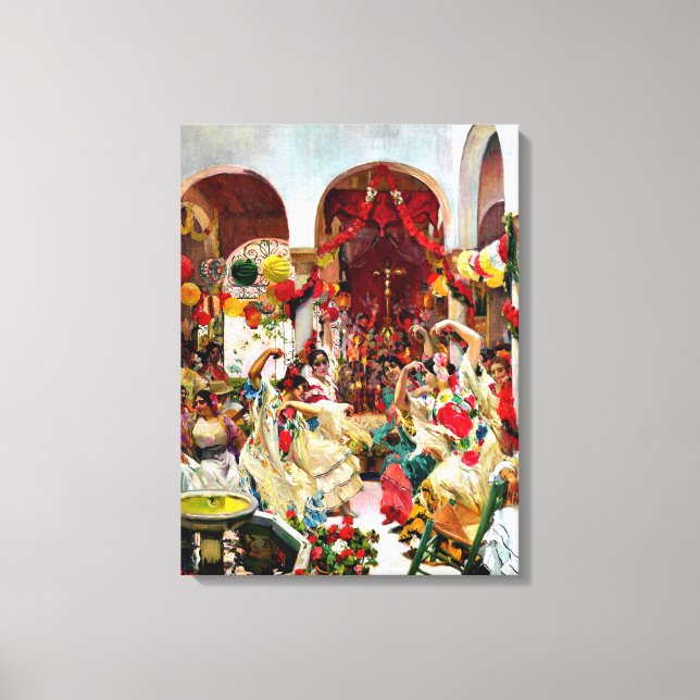 Sorolla painting - Seville, the Dance Canvas Print (Front)