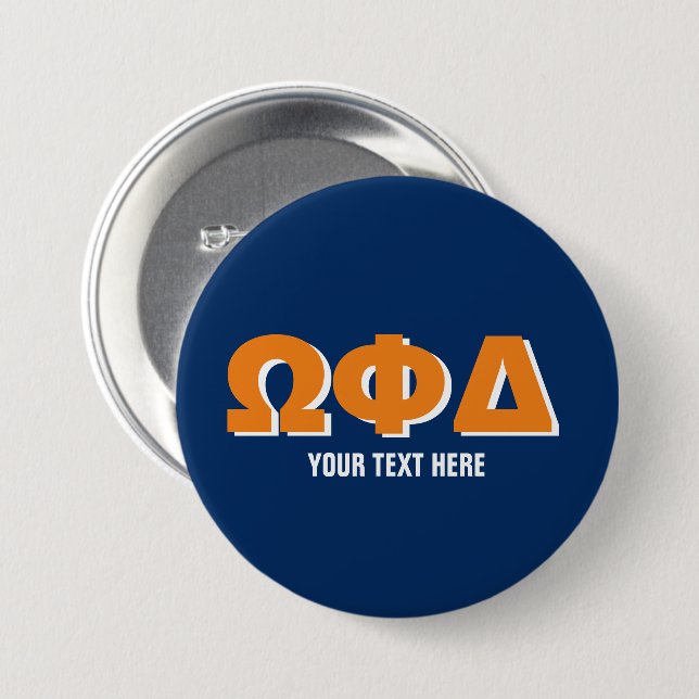Sorority and fraternity buttons with Greek letters (Front & Back)