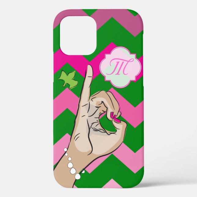Sorority Life pink and green Case-Mate iPhone Case (Back)