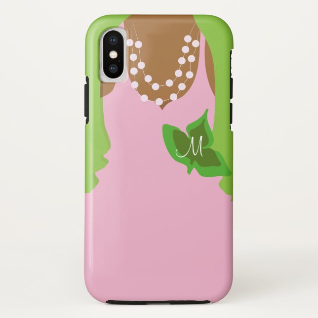 Sorority Life pink and green illustration Case-Mate iPhone Case (Back)