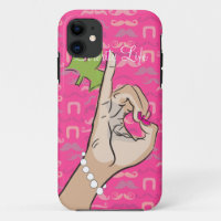 Sorority Life pink stache iPhone case