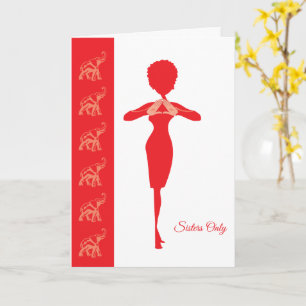 Sorority red elephant card