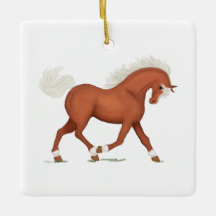 Sorrel Pony or Horse Custom Tag Nameplate Memorial Ceramic Ornament