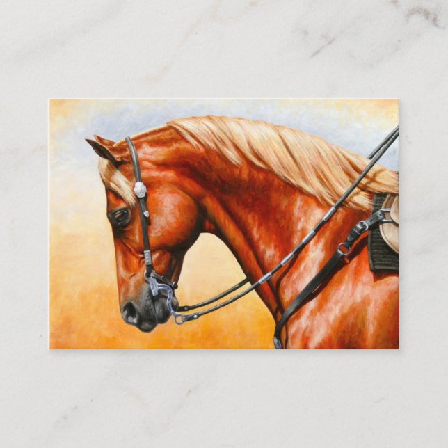Sorrel Western Pleasure Quarter Horse Business Card (Front)