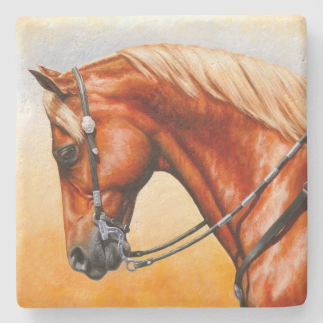 Sorrel Western Pleasure Quarter Horse Stone Coaster (Front)