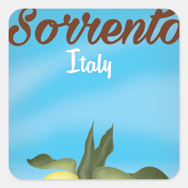 Sorrento Italian vacation travel poster Square Sticker (Front)