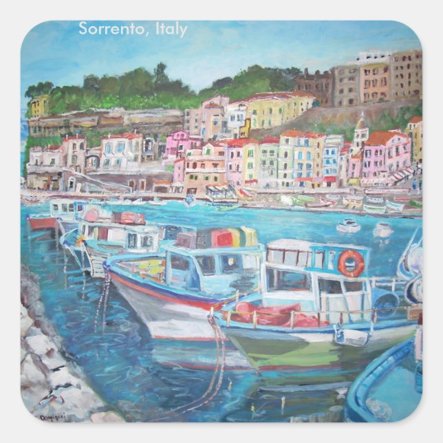 Sorrento, Italie - Stickers Carrés, Glossy (Devant)