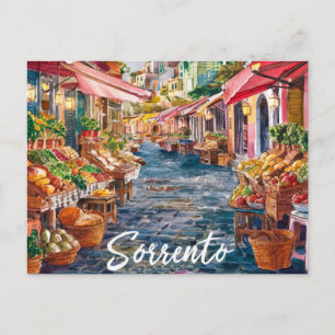 Sorrento Italy Market Painting Postcard