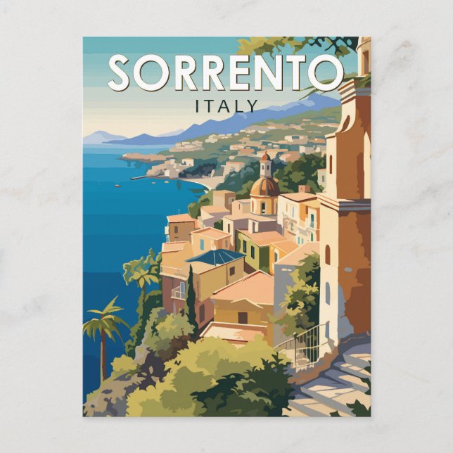 Sorrento Italy Travel Art Vintage Postcard (Front)