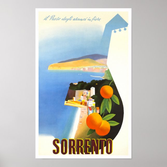 Sorrento Italy vintage travel Poster (Front)
