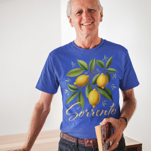 Sorrento Lemon Branch Elegant Italian T-Shirt