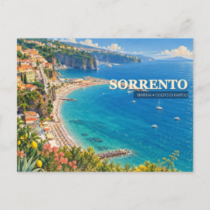 Sorrento Marina Illustration   Gulf of Naples Postcard