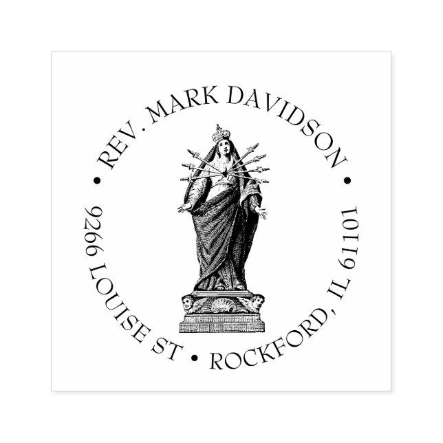 Sorrowful Heart of Virgin Mary Catholic Religious Rubber Stamp (Imprint)