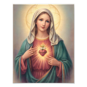 Sorrowful & Immaculate Heart of Mary Catholic Photo Print
