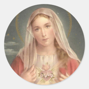 Sorrowful & Immaculate Heart of Virgin Mary Classic Round Sticker
