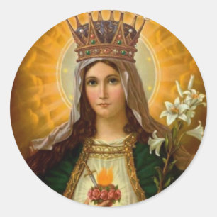 Sorrowful & Immaculate Heart of Virgin Mary Classic Round Sticker