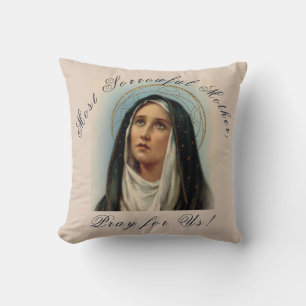 Sorrowful Mother Seven Sorrows Throw Pillow