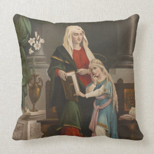 Sorrowful Mother  St. Anne  AUNT JAN Throw Pillow