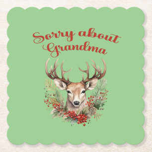 Sorry About Grandma Paper Coasters
