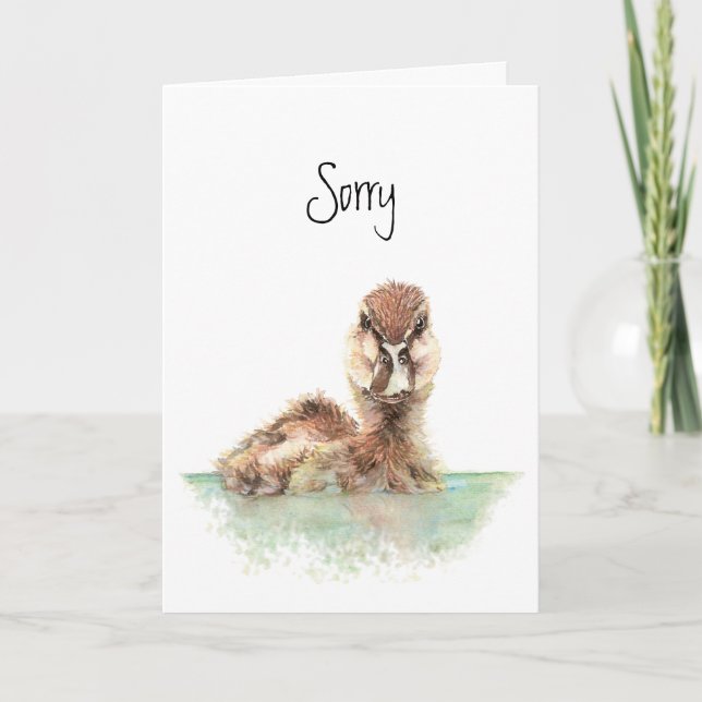 Sorry, Angry Duck, Encouragement, Job Loss Card (Front)