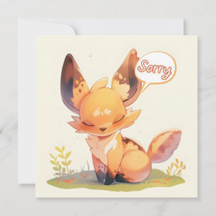 Sorry Animal Cute Anime Holiday Card