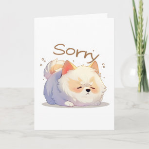 Sorry Anime White Dog Holiday Card