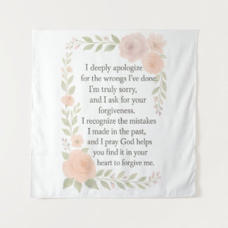 Sorry/Apology\ Forgiveness Floral Tapestry