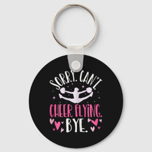 Sorry Can't Cheer Flying Bye Flyer Cheerleader Che Keychain