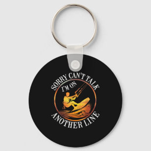 Sorry Cant Talk Im On Another Line Funny Water Ski Keychain